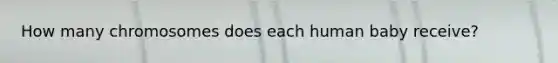 How many chromosomes does each human baby receive?
