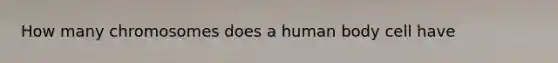 How many chromosomes does a human body cell have