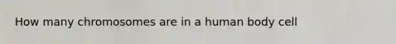 How many chromosomes are in a human body cell