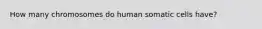 How many chromosomes do human somatic cells have?