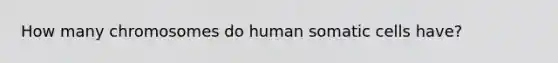 How many chromosomes do human somatic cells have?