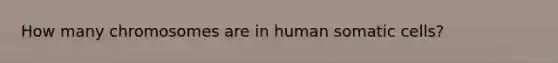 How many chromosomes are in human somatic cells?