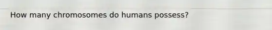 How many chromosomes do humans possess?