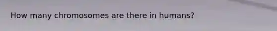 How many chromosomes are there in humans?