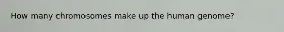 How many chromosomes make up the <a href='https://www.questionai.com/knowledge/kaQqK73QV8-human-genome' class='anchor-knowledge'>human genome</a>?