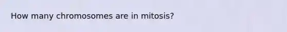 How many chromosomes are in mitosis?