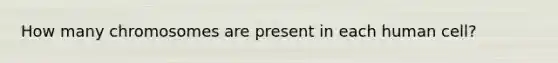 How many chromosomes are present in each human cell?