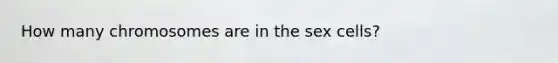 How many chromosomes are in the sex cells?