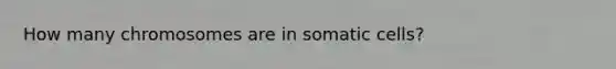 How many chromosomes are in somatic cells?