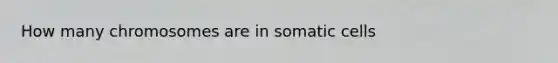 How many chromosomes are in somatic cells