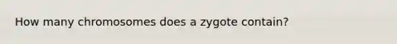 How many chromosomes does a zygote contain?