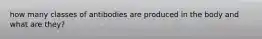 how many classes of antibodies are produced in the body and what are they?