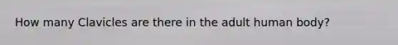 How many Clavicles are there in the adult human body?