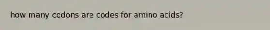 how many codons are codes for <a href='https://www.questionai.com/knowledge/k9gb720LCl-amino-acids' class='anchor-knowledge'>amino acids</a>?