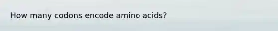 How many codons encode amino acids?