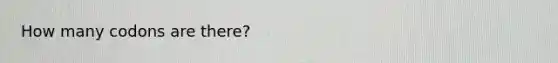 How many codons are there?