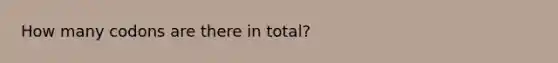 How many codons are there in total?