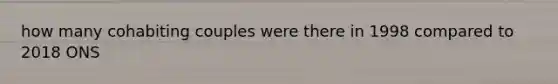 how many cohabiting couples were there in 1998 compared to 2018 ONS
