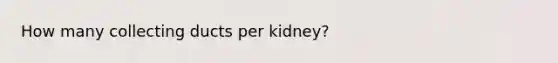 How many collecting ducts per kidney?