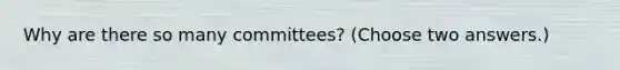 Why are there so many committees? (Choose two answers.)