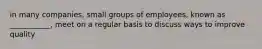 in many companies, small groups of employees, known as ___________, meet on a regular basis to discuss ways to improve quality