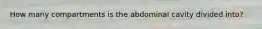 How many compartments is the abdominal cavity divided into?