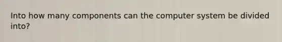 Into how many components can the computer system be divided into?