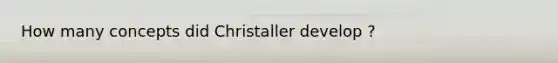 How many concepts did Christaller develop ?