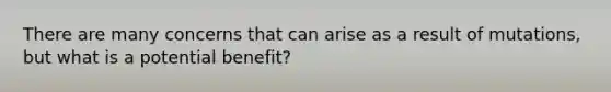 There are many concerns that can arise as a result of mutations, but what is a potential benefit?