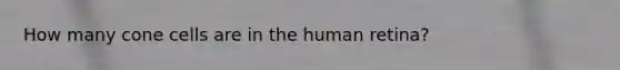 How many cone cells are in the human retina?