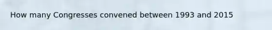 How many Congresses convened between 1993 and 2015
