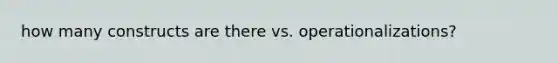 how many constructs are there vs. operationalizations?