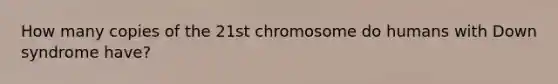 How many copies of the 21st chromosome do humans with Down syndrome have?