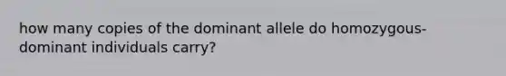 how many copies of the dominant allele do homozygous-dominant individuals carry?