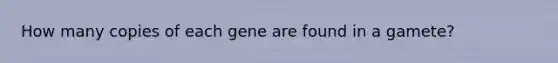 How many copies of each gene are found in a gamete?