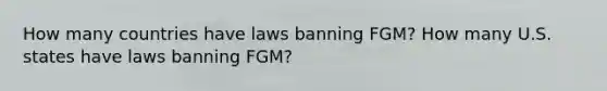 How many countries have laws banning FGM? How many U.S. states have laws banning FGM?