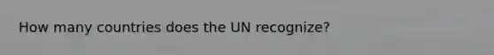 How many countries does the UN recognize?