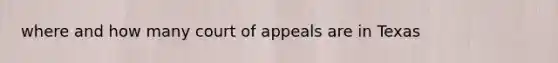 where and how many court of appeals are in Texas
