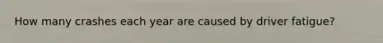 How many crashes each year are caused by driver fatigue?