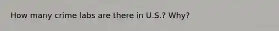 How many crime labs are there in U.S.? Why?