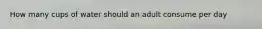 How many cups of water should an adult consume per day