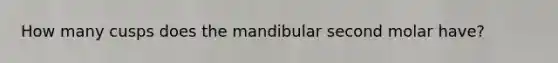 How many cusps does the mandibular second molar have?