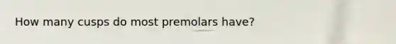 How many cusps do most premolars have?