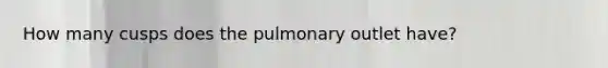 How many cusps does the pulmonary outlet have?