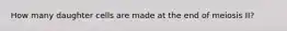 How many daughter cells are made at the end of meiosis II?
