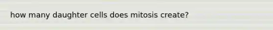 how many daughter cells does mitosis create?