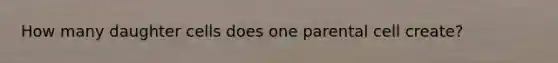 How many daughter cells does one parental cell create?