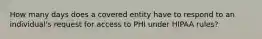 How many days does a covered entity have to respond to an individual's request for access to PHI under HIPAA rules?