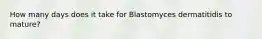 How many days does it take for Blastomyces dermatitidis to mature?