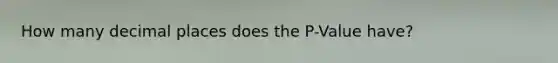 How many decimal places does the P-Value have?